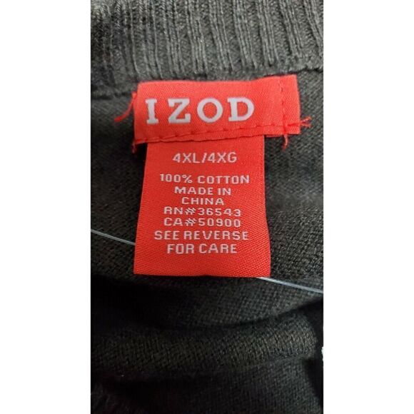 Izod Brown V neck Cotton Sweater Size 4XL Long Sleeve 100% Cotton - Picture 8 of 9
